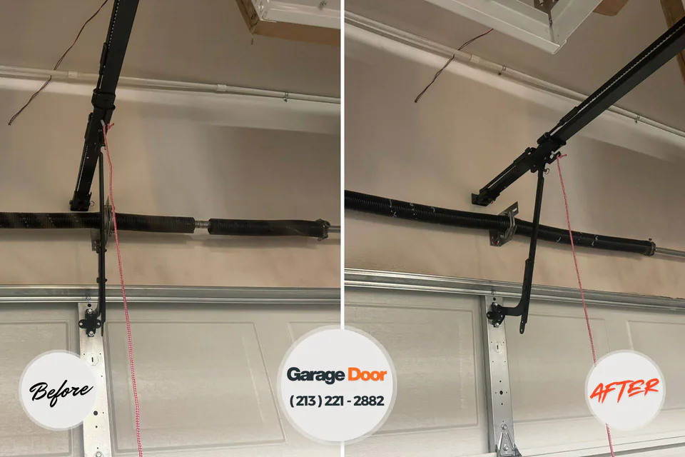 Before and after: garage door repair Hill 'n Dale, FL